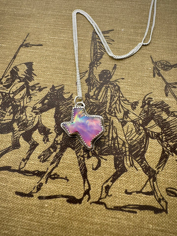 Pink Aurora Opal Texas Necklace