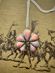 Pink Aurora Opal Cluster Necklace