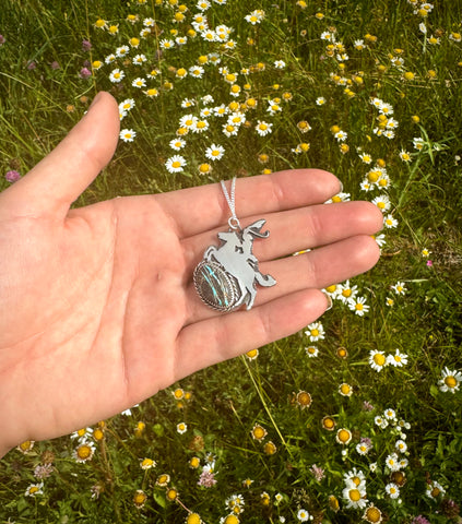 Sierra Boulder Rearing Horse Necklace