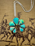 Blue Aurora Opal Cluster Necklace