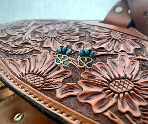 Triple Turquoise Brand Earrings