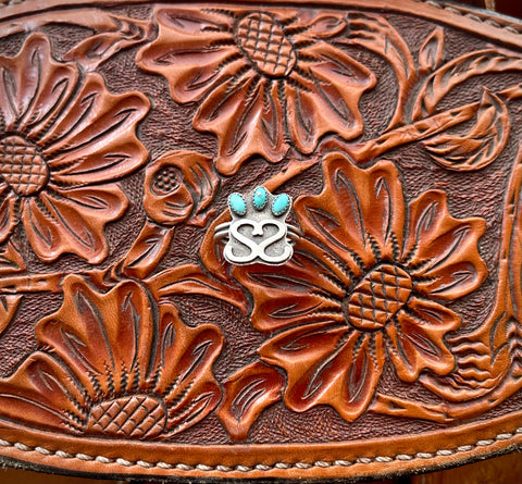 Triple Turquoise Brand Ring