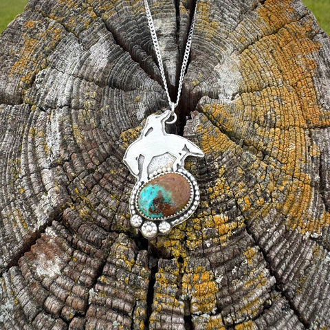 Manassa Bucking Horse Necklace