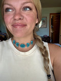 Kingman Blue Flower Necklace