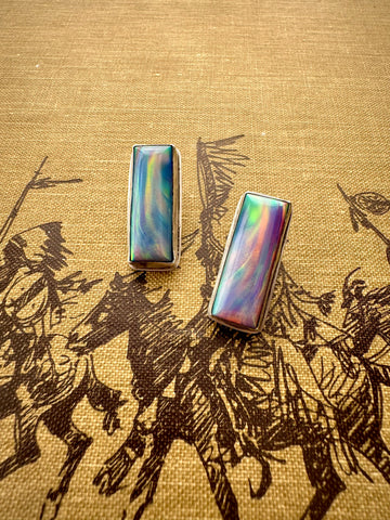 Pink Aurora Opal Studs