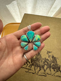 Blue Aurora Opal Cluster Necklace
