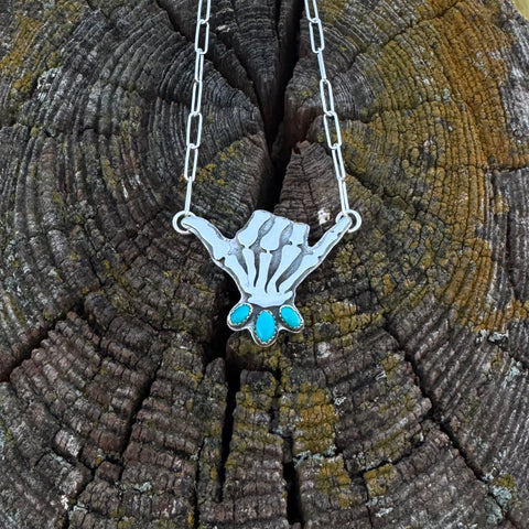Turquoise Skelly Hand