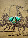 Triple Turquoise Engraved Flower Necklace