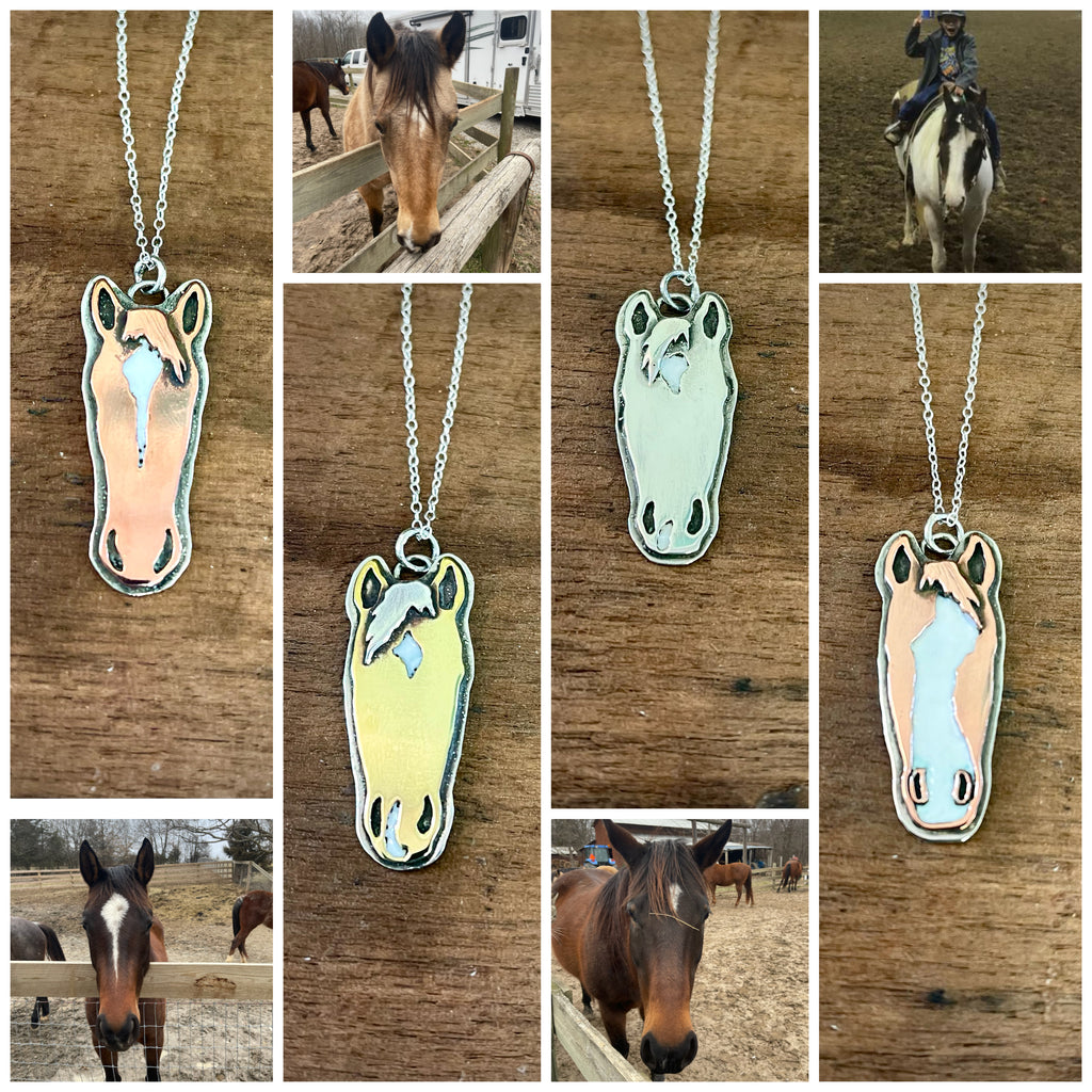 Horse Pendant Necklace - horse jewelry, horse necklace, gold, silver |  Collier de cheval, Bijoux de cheval, Collier